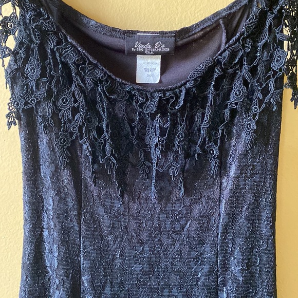 Vintage 90s Black Lace Stevie Nicks Dress sz S/M - Picture 3 of 5